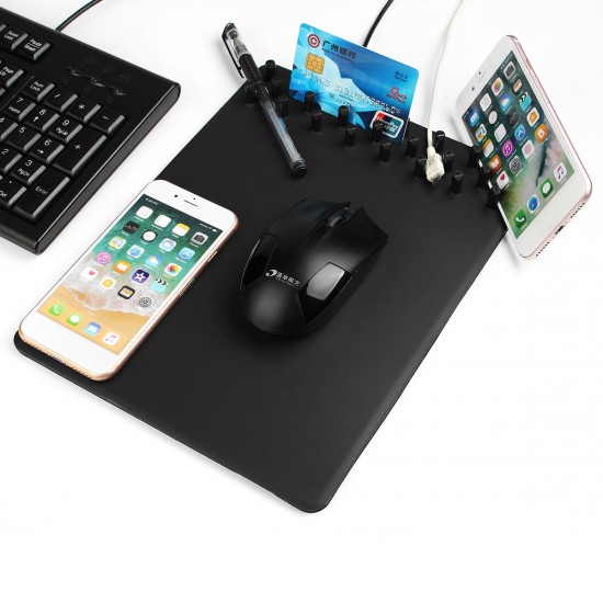 4 In 1 Qi Wireless Charging Charger Anti Skid Storage Phone Holder Mouse Pad