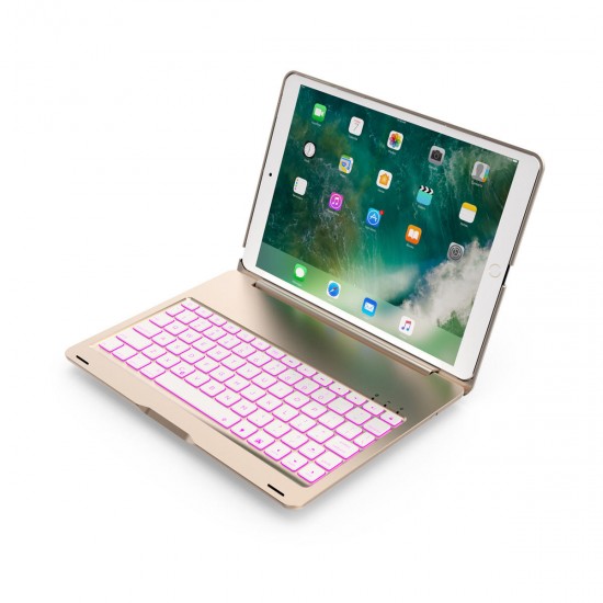 7 Colors Backlit Aluminum Alloy Wireless bluetooth Keyboard Case For iPad Air/iPad Air 2