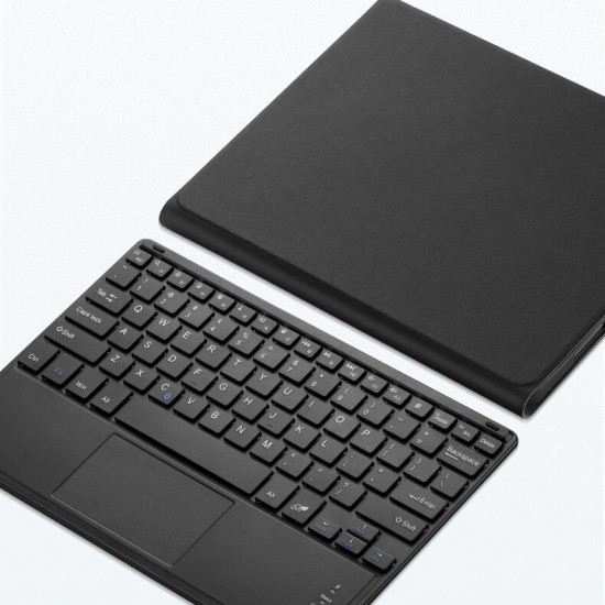2 in 1 Wireless bluetooth Keyboard with Touchpad Pen Slot Magnetic Detachable Foldable Smart Awake Sleep PU Leather Full Body Tablet Protective Cover