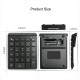 28 Keys Bluetooth Wireless Numeric Keypad Mini Numpad with More Function Keys Digital Keyboard For PC Accounting tasks