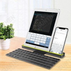 R4 Universal Roll-Fold Dual Mode Wireless Bluetooth Keyboard Rechargeable With Stand For Tablets/Mobile Phone 64 keys Compatible With IOS,Android,Windows systems