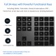 Wireless Bluetooth 34 Keys Numeric Keypad Number Pad Keyboard with USB 3.0 HUB for Mac OS Windows Smartphone