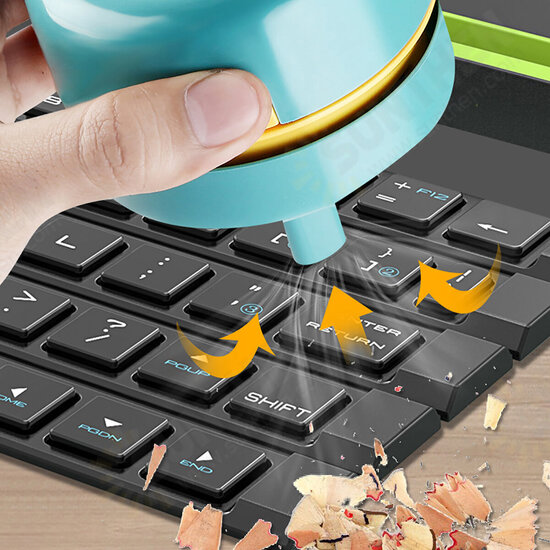 Desktop Vacuum Cleaner with Clean Brush Vacuum Nozzle High Efficiency Detachable Mini Vacuum Cleaner USB Charging for Cleaning Dust/ Crumbs/ Computer Keyboard