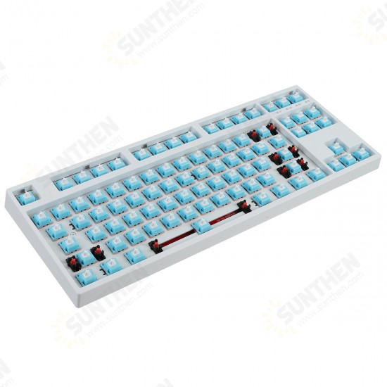 87 Keys Customized Keyboard Kit Hotswappable 2.4G bluetooth RGB Backlight ABS Case DIY Mechanical Keyboard Kit