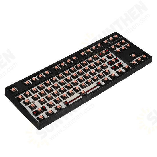 F87T 87 Keys Customized Keyboard Kit 2.4G bluetooth RGB Backlit ABS Case DIY Mechanical Keyboard Kit