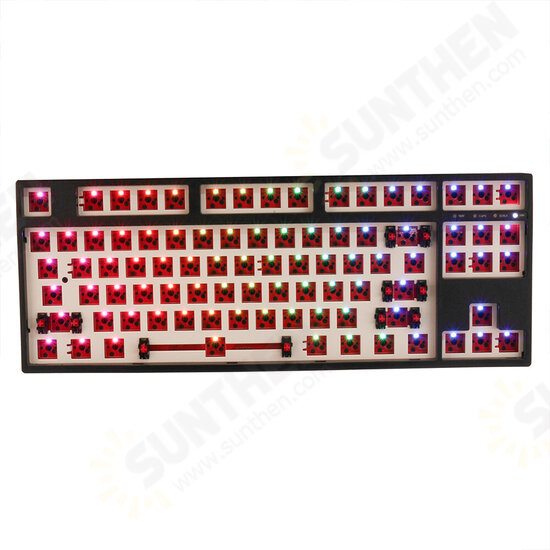 F87T 87 Keys Customized Keyboard Kit 2.4G bluetooth RGB Backlit ABS Case DIY Mechanical Keyboard Kit