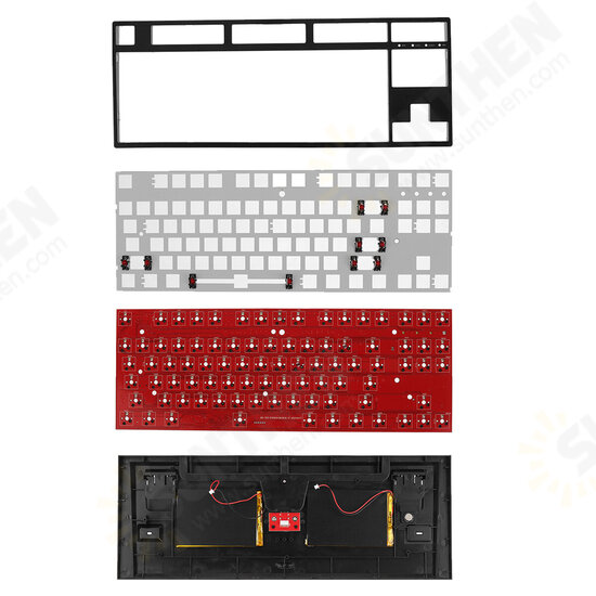 F87T 87 Keys Customized Keyboard Kit 2.4G bluetooth RGB Backlit ABS Case DIY Mechanical Keyboard Kit