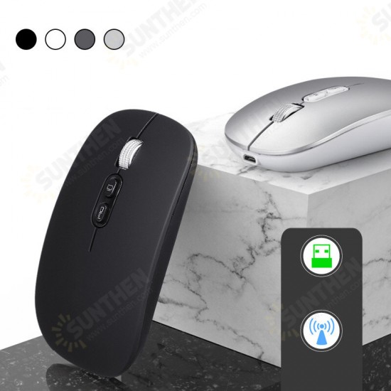 M103 500mAh 2.4GHz Double Modes DPI Adjustable bluetooth 5.0 Wireless USB Rechargeable Optical Mouse for PC Laptop Mobile Phone M103 500mAh 2.4GHz Double Modes DPI Adjustable bluetooth 5.0 Wireless USB Rechargeable Optical Mouse for PC Laptop Mobile Phone