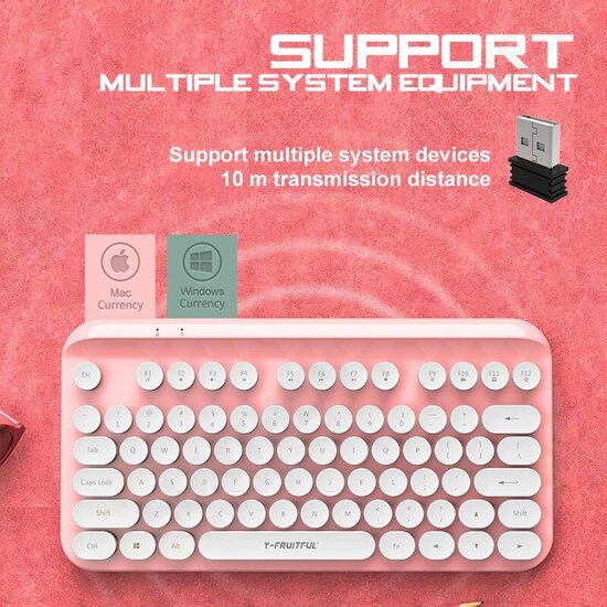 FV-WI8 2.4G Wireless Keyboard USB 88 Keycaps Mute Gaming Keyboard Wireless For PC Gamer Computer Laptop For Mac Office Work Mini Keyboards