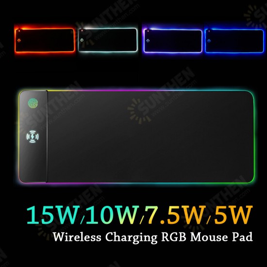 15W/10W/7.5W/5W Mobile Phone Wireless Charging RGB Gaming Mouse Pad