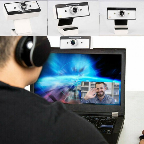 Rotatable USB 2.0 HD Webcam PC Laptop Camera With Microphone Auto Focus Home Office Online Course Video Calls