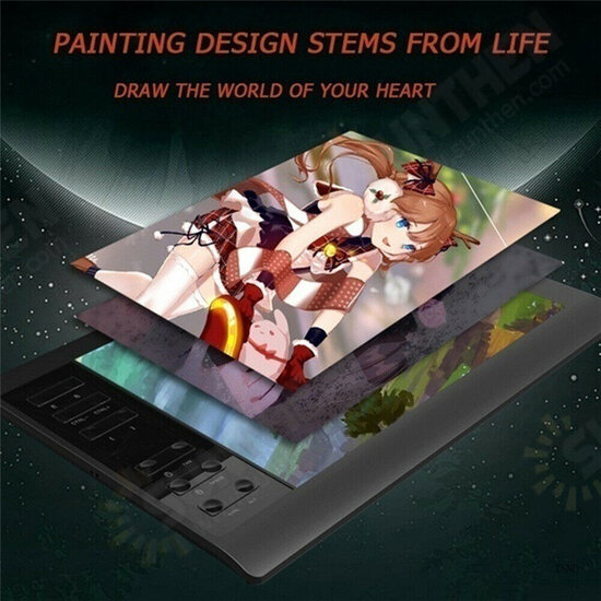 Universal 10*6inch Digital Drawing Tablet 233 Point Quick Reading Pressure Sensing