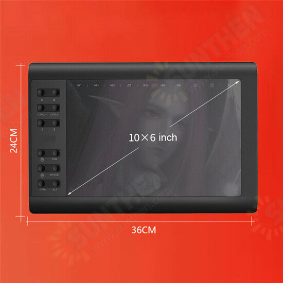 Universal 10*6inch Digital Drawing Tablet 233 Point Quick Reading Pressure Sensing