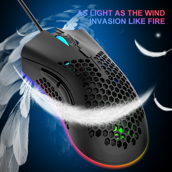 Wired Gaming Mouse RGB Lamp 12000DPI Lightweight For Laptop/Desktop