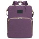 2 in 1 Diaper Bag with Changing Station Mom Backpack Multifunctional Baby Bed Crib Handbag Stroller Bag