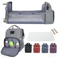 2 in 1 Diaper Bag with Changing Station Mom Backpack Multifunctional Baby Bed Crib Handbag Stroller Bag 2 in 1 Diaper Bag with Changing Station Mom Backpack Multifunctional Baby Bed Crib Handbag Stroller Bag