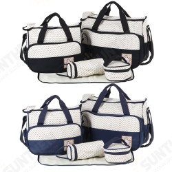 5Pcs/Set Nappy Diaper Bag Mummy Large Capacity Stroller Bag Mom Baby Multi-Function Waterproof Outdoor Travel Tote Bag 5Pcs/Set Nappy Diaper Bag Mummy Large Capacity Stroller Bag Mom Baby Multi-Function Waterproof Outdoor Travel Tote Bag