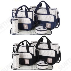 5Pcs/Set Nappy Diaper Bag Mummy Large Capacity Stroller Bag Mom Baby Multi-Function Waterproof Outdoor Travel Tote Bag 5Pcs/Set Nappy Diaper Bag Mummy Large Capacity Stroller Bag Mom Baby Multi-Function Waterproof Outdoor Travel Tote Bag