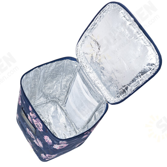 8L Waterproof Mommy Bag Three-layer Mommy Bag Rose Lunch Insulation Package Portable Baby Food Bag