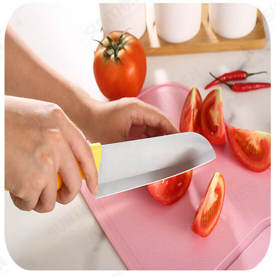 6PCS Wheat Straw Kitchen Knife Cutting Board Cutter Stainless Steel Chef Knife Peele Scissor Sets Fruit Knife Multi-purpose Knife - Yellow