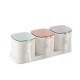 3/4 Compartments Kitchen with Lid Seasoning Storage Box Household With Spoon with Base Seasoning Jar Set