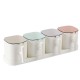 3/4 Compartments Kitchen with Lid Seasoning Storage Box Household With Spoon with Base Seasoning Jar Set
