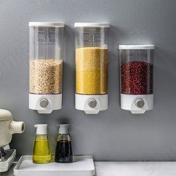 Kitchen Wall Mounted Grains Airtight Jar Push-Type Moisture Proof Oatmeal Storage Jar for Kitchen Storage Kitchen Wall Mounted Grains Airtight Jar Push-Type Moisture Proof Oatmeal Storage Jar for Kitchen Storage