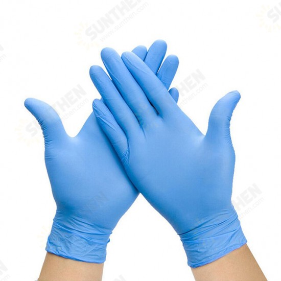 100PCS/Set Blue Latex Gloves Waterproof Nitrile Gloves Disposable Glove Rubber Gloves Kitchen Cooking Gloves Cleaning Gloves