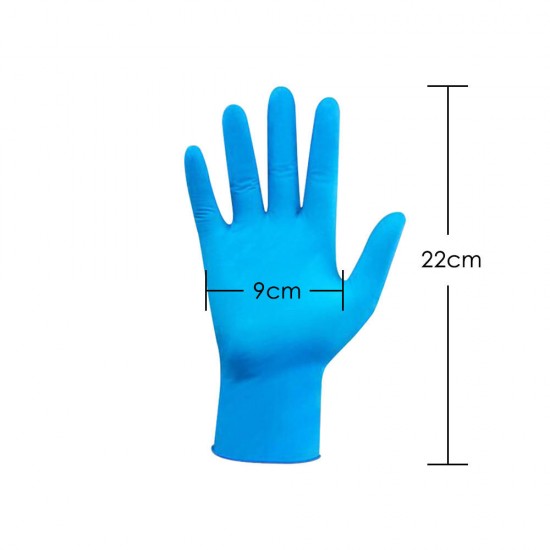100PCS/Set Blue Latex Gloves Waterproof Nitrile Gloves Disposable Glove Rubber Gloves Kitchen Cooking Gloves Cleaning Gloves