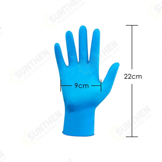 100PCS/Set Blue Latex Gloves Waterproof Nitrile Gloves Disposable Glove Rubber Gloves Kitchen Cooking Gloves Cleaning Gloves