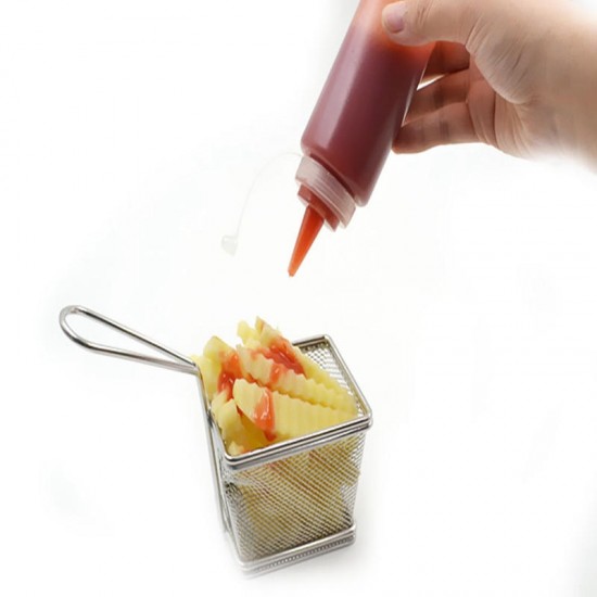 1/4/6/8X Clear Plastic Squeeze Sauce Ketchup Cruet Oil Bottles 8/12/16/24 oZ Flavouring Tool