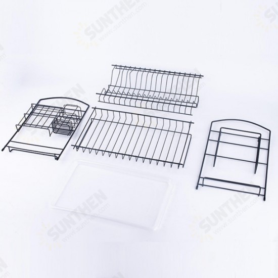 2 Layer Dish Drainer Cutlery Shelf Drying Holder Rack Drip Tray Kitchen Storage