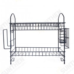2 Layer Dish Drainer Cutlery Shelf Drying Holder Rack Drip Tray Kitchen Storage 2 Layer Dish Drainer Cutlery Shelf Drying Holder Rack Drip Tray Kitchen Storage