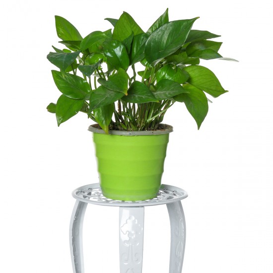 2 Tier Plant Stand Ceramic Planter Pot Succulent Flower Iron Rack Holder