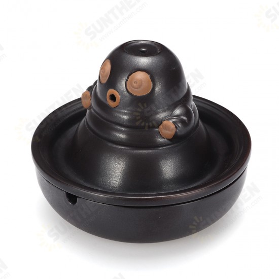 2-in-1 Ashtray Smoke Bud-dha Ceramic Backflow Cone Incense Burner With 10 Cones Kitchen Storage Rack