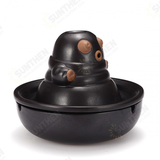 2-in-1 Ashtray Smoke Bud-dha Ceramic Backflow Cone Incense Burner With 10 Cones Kitchen Storage Rack