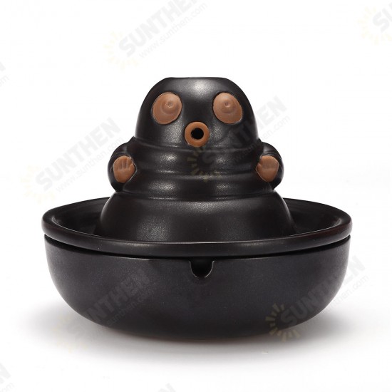 2-in-1 Ashtray Smoke Bud-dha Ceramic Backflow Cone Incense Burner With 10 Cones Kitchen Storage Rack