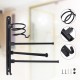 2/3-Arm Bath Towel Rod Rack Holder Wall Mounted Organizer Bathroom Kitchen Storage Rack