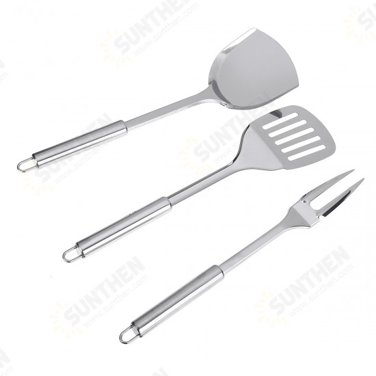 3 Pcs Kitchen Tool Stainless Steel Kitchenware Spatula Meat Fork Leakage Shovel