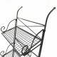 3 Tier Garden Cart Metal Shelf Stand Plant Flower Rack Storage Indoor Outdoor