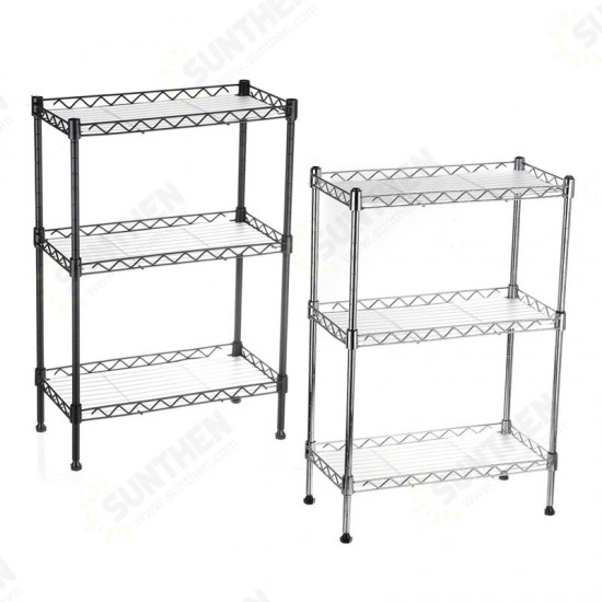 3 Tier Multi-Function Storage Cart Shelf Rack Organizer Adjustable with 4 Hooks