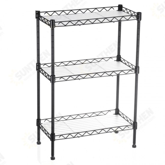 3 Tier Multi-Function Storage Cart Shelf Rack Organizer Adjustable with 4 Hooks