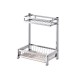304 Stainless Steel Rack Shelf Double Layers Storage Drying Bowl for Kitchen Dishes Arrangement