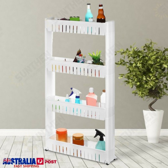 3/4 Layers Multi-function Rack Shelf Portable Cart Storage for Kitchen Bathroom Arrangement