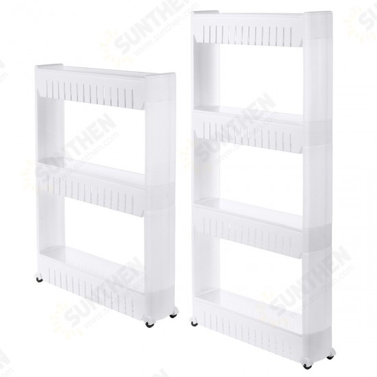 3/4 Layers Multi-function Rack Shelf Portable Cart Storage for Kitchen Bathroom Arrangement