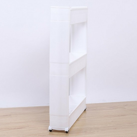 3/4 Layers Multi-function Rack Shelf Portable Cart Storage for Kitchen Bathroom Arrangement