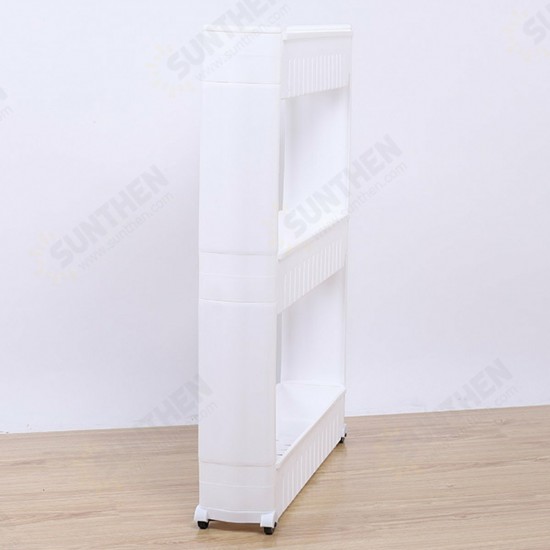 3/4 Layers Multi-function Rack Shelf Portable Cart Storage for Kitchen Bathroom Arrangement