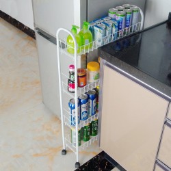 3/4 Layers Multi-function Shelf Portable Cart Wheels for Household Kitchen Items Storage 3/4 Layers Multi-function Shelf Portable Cart Wheels for Household Kitchen Items Storage