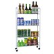 3/4 Layers Multi-function Shelf Portable Cart Wheels for Household Kitchen Items Storage