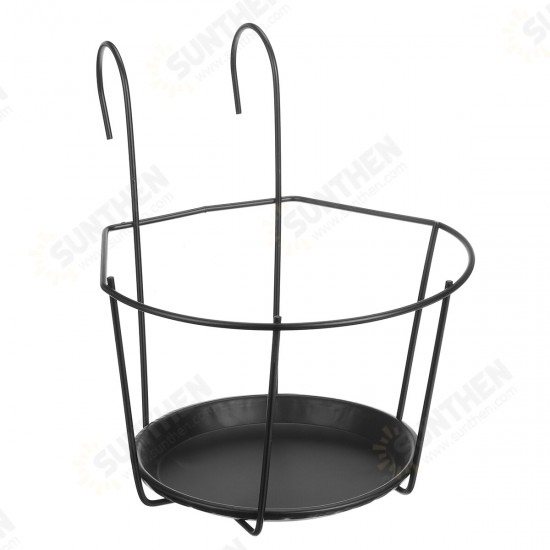 3PCS Metal Flower Holder Stand Hanging Pot Basket Plant Garden Wall Storage Rack